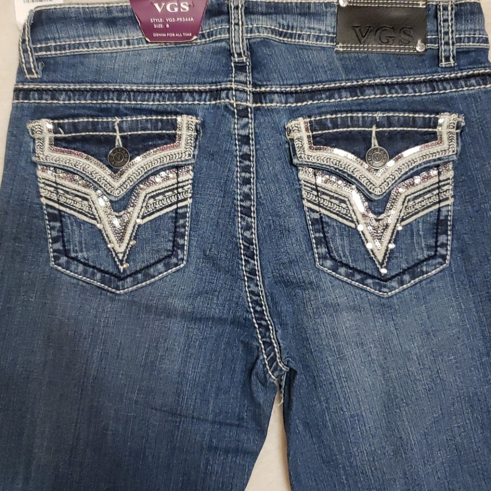 VGS Boot Cut Mid Wash Blue Jeans sz 8 NWT - Picture 6 of 6